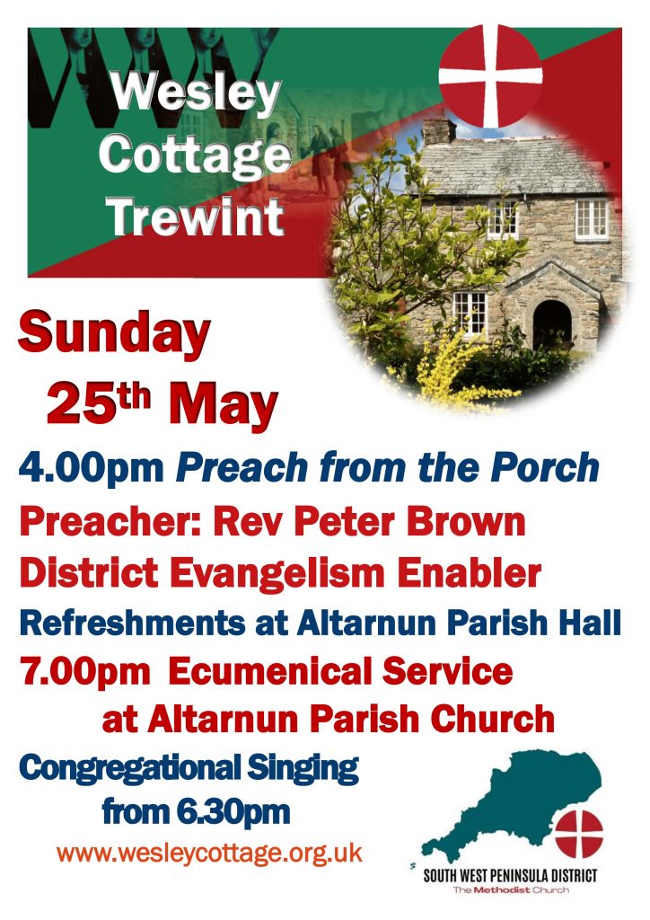 25 05 25 Wesley Cottage Preach from the Porch initial poster 1