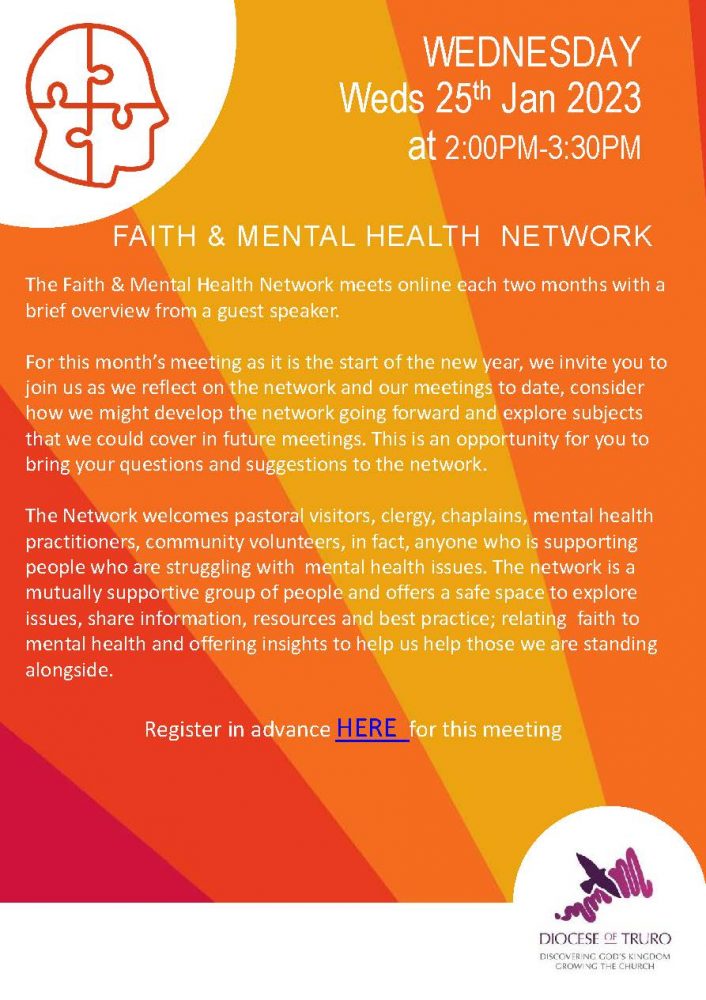 Faith and Mental Helth Network : 25 Jan, ONLINE – Churches Together in ...