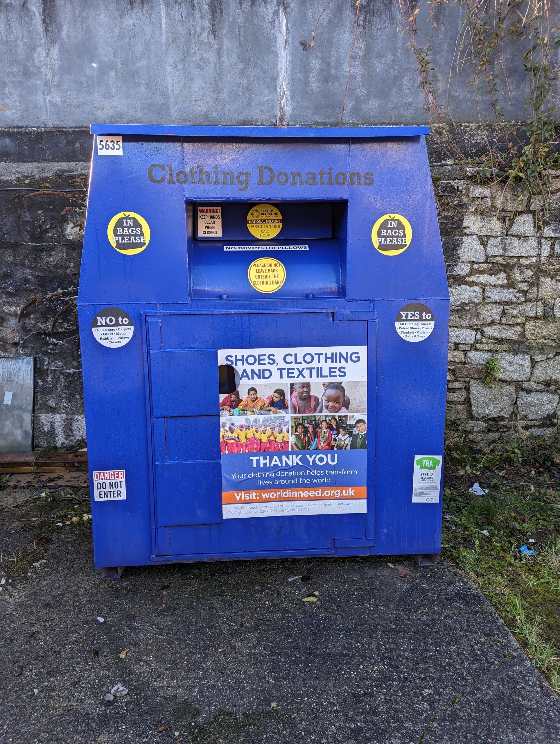 Clothing Donation Bin at Highway Church, Falmouth Churches Together
