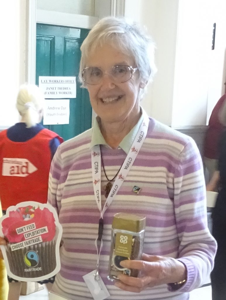 Mary Bradley promoting Fairtrade in 2018
