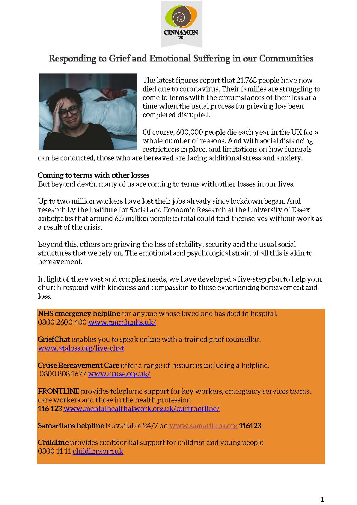 Responding To Grief And Emotional Suffering In Our Communities