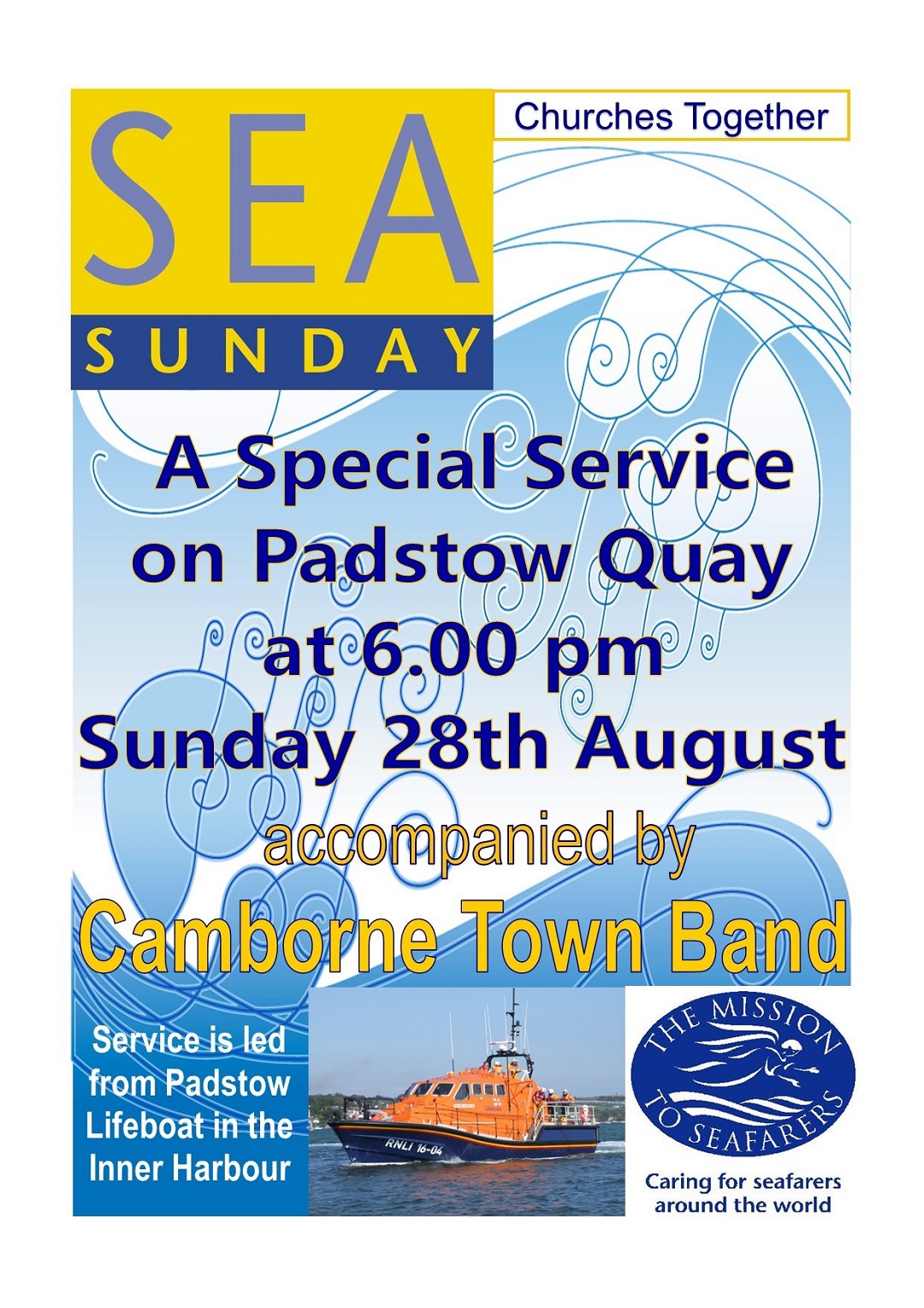 Sea Sunday service 28 Aug, Padstow Churches Together in Cornwall