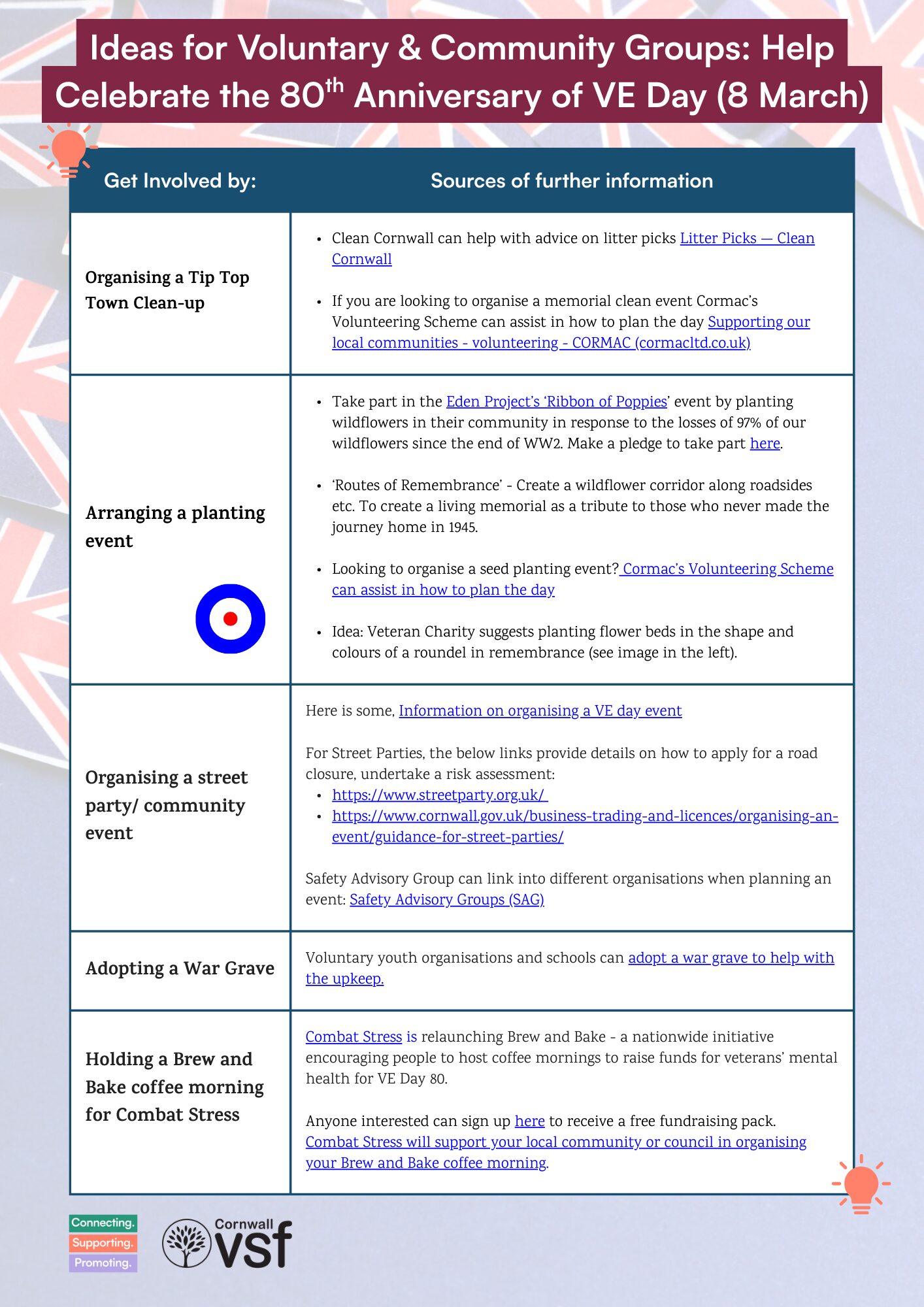 VE Day 8 March flyer 2